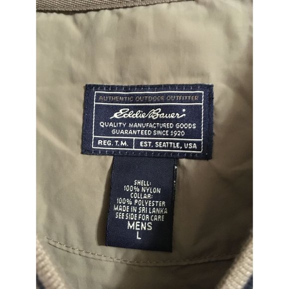 Eddie Bauer Large Lightweight Tan Casual Outdoor Packable Pullover Jacket - Picture 3 of 5